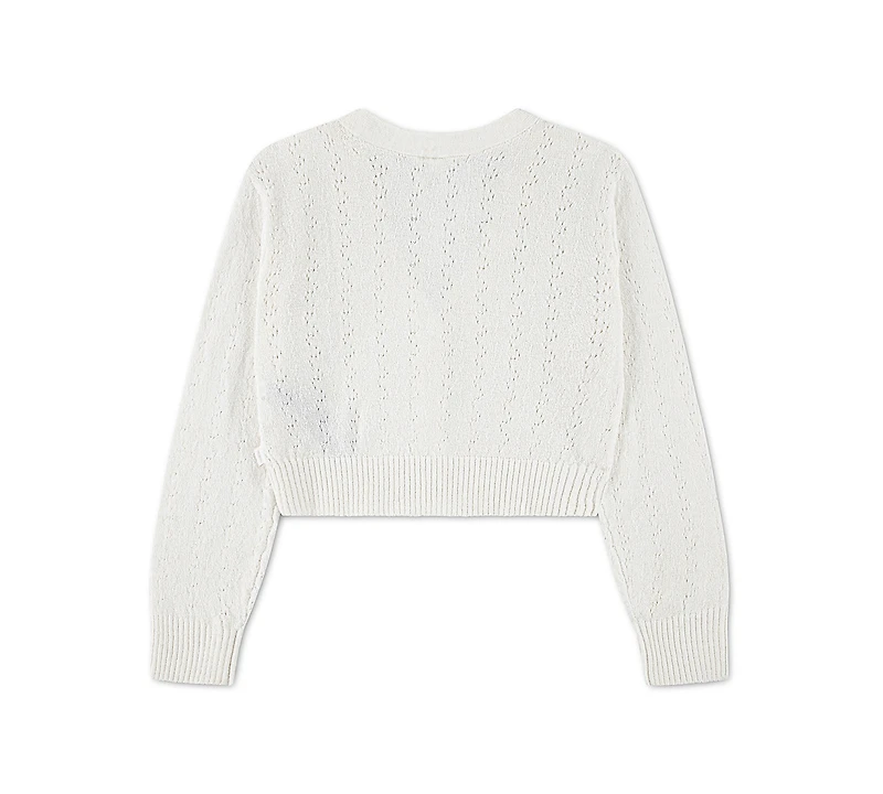 abercrombie kids Girls' Pointelle V-Neck Cardigan