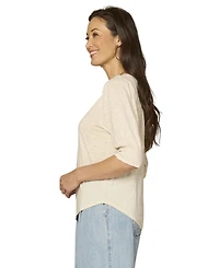 Democracy Petite Elbow-Sleeve Knit Top