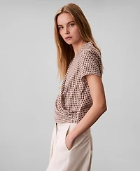 Calvin Klein Women's Printed Wrap Top
