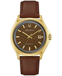 Bulova Men's Tony Bennett Nyc Brown Leather Strap Watch 32mm