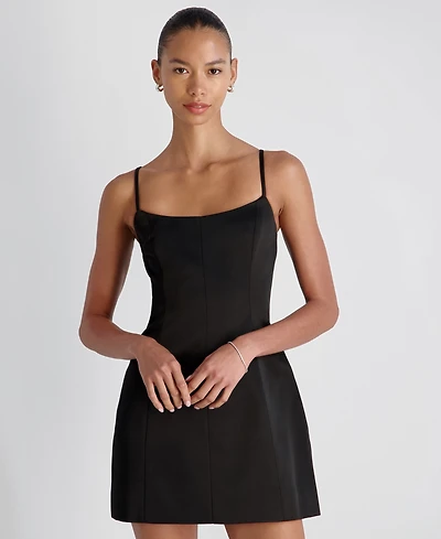 French Connection Women's York Satin Scoop Neck Mini Dress