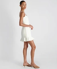 French Connection Women's Whisper Square Neck Frill Hem Mini Dress