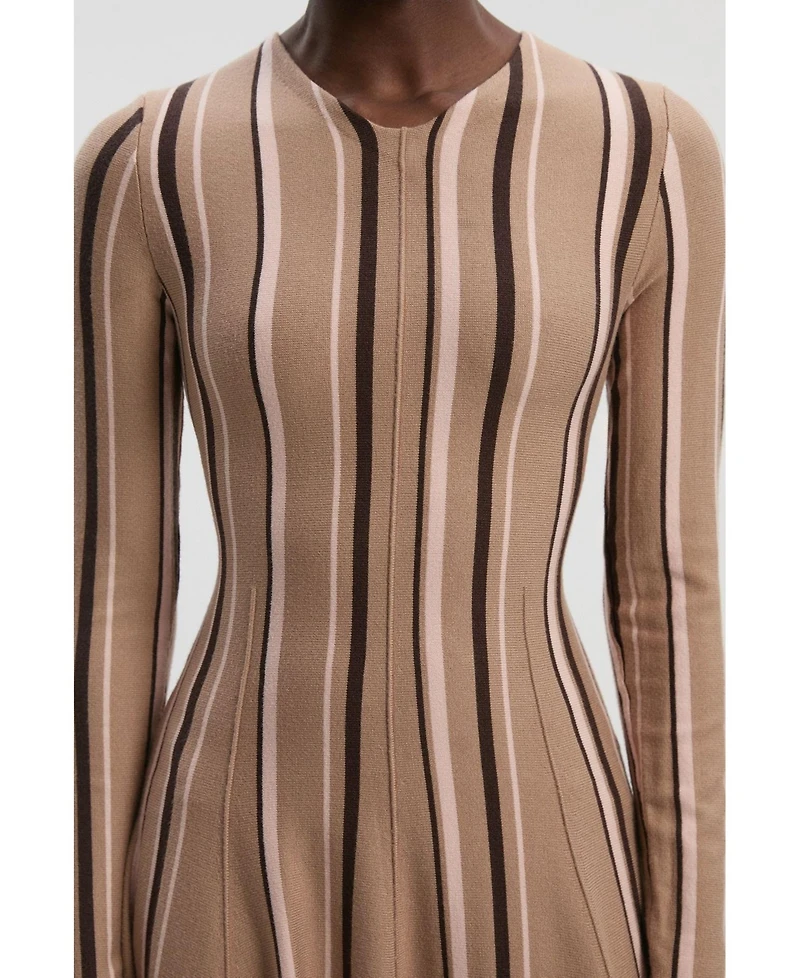 Karen Millen Women's Asymmetric Hem Knit Midi Dress