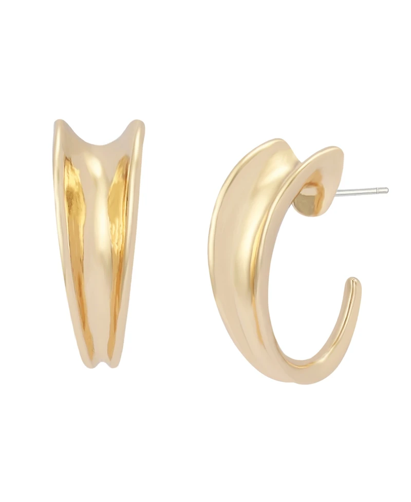 Robert Lee Morris Soho Silver Sculpted Small Hoop Earrings