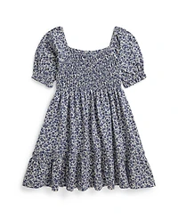 Polo Ralph Lauren Girls' 2-6X Blueberry-Print Square Neck Jersey Dress