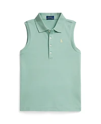 Polo Ralph Lauren Girls' 7-16 Stretch Mesh Four-Button Placket Shirt