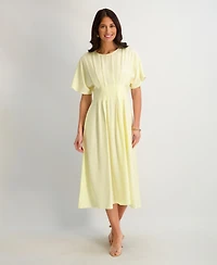 kensie Women's Dolman-Sleeve Cinched-Waist Midi Dress