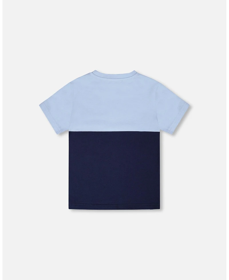 Deux par Deux Toddler Boys Cotton Colorblock Jersey T-Shirt with Chest Pocket