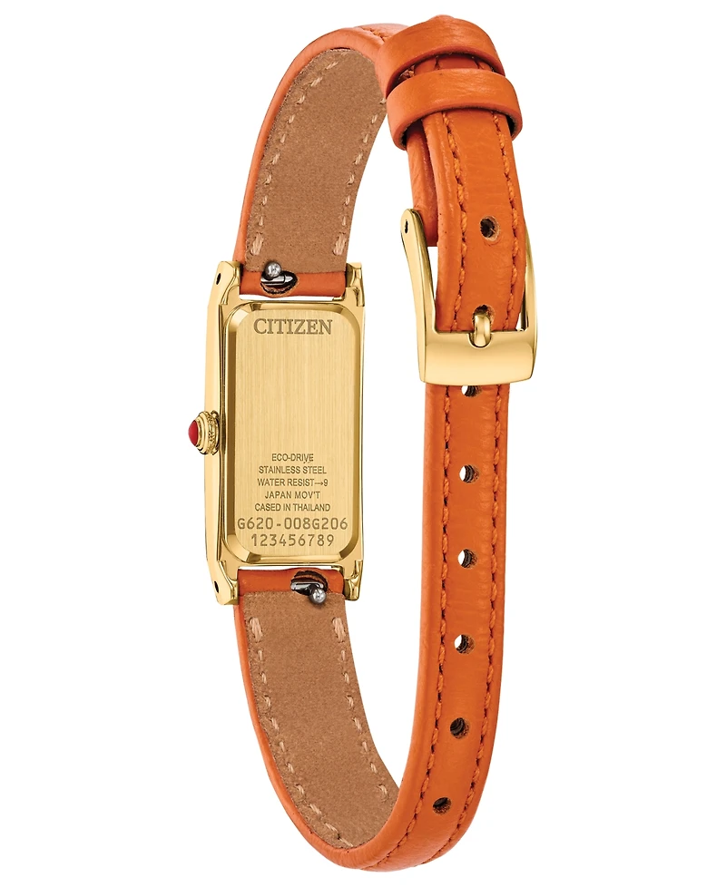 Citizen Women's Fio Orange Leather Strap Watch, 14.3mm