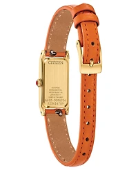 Citizen Women's Fio Orange Leather Strap Watch, 14.3mm