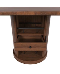 Streamdale Furniture 59" Extendable Oval Dining Table with 2-Tier Storage