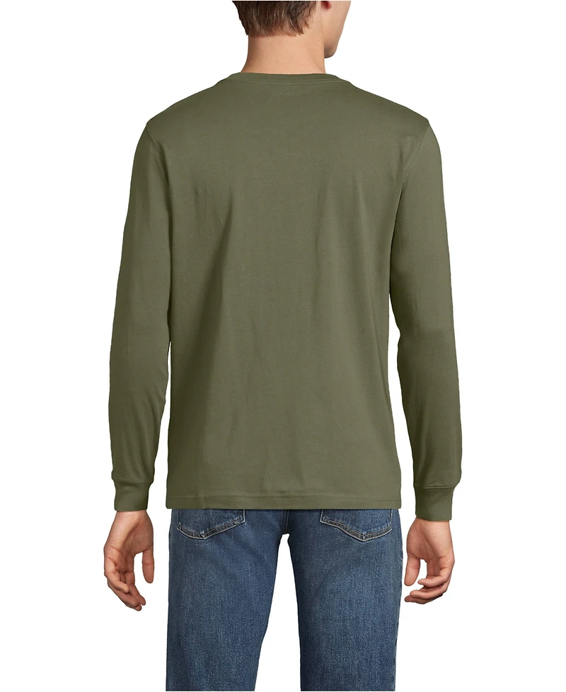 Lands' End Men's Super-t Long Sleeve Henley Shirt