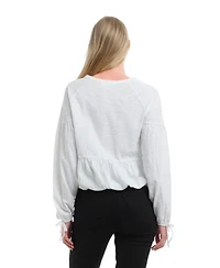 Wilt Women's Clothing Shirred Elastic Hem Tee