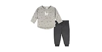 Gerber Baby Boys' 2-Piece Top & Joggers, Gray Arcon, 12 Months