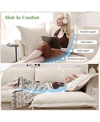 Boyel Living Modular 2-Seat Sofa Couches, Chenille Loveseat Deep Seat Sofa Couch with Removable Covers & 2 Pillows