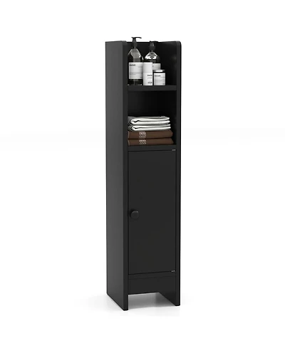 Volenca Space-Saving Corner Bathroom Slim Cabinet with Door and Adjustable Shelf