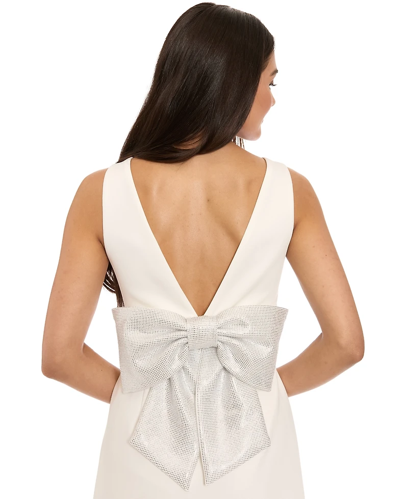 ivy + blu Women's Embellished Bow V-Neck Dress