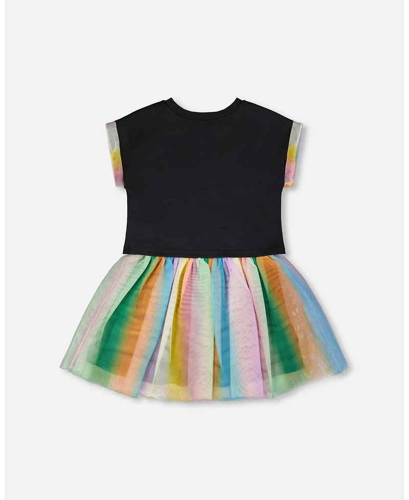 Deux par Big Girls Cotton and Mesh Dress