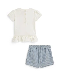 Polo Ralph Lauren Baby Girls' Bear Top and Shorts, 2-Piece Set