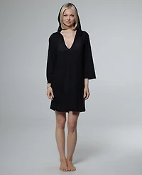 J Valdi Women's Long-Sleeve V-Neck Cover-Up Hoodie