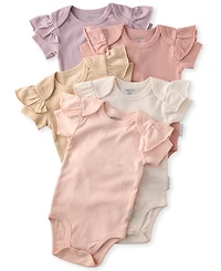 butterblu Baby Girls' Short-Sleeve Bodysuits, 5-Pack