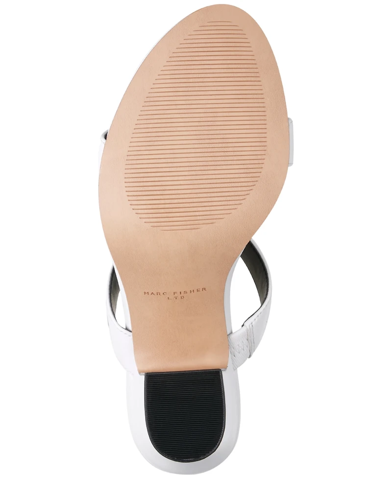 Marc Fisher Ltd Women's Jessey Leather Slip-On Block Heel Dress Sandals