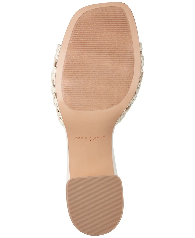 Marc Fisher Ltd Women's Farrel Woven Slip-On Block Heel Dress Sandals