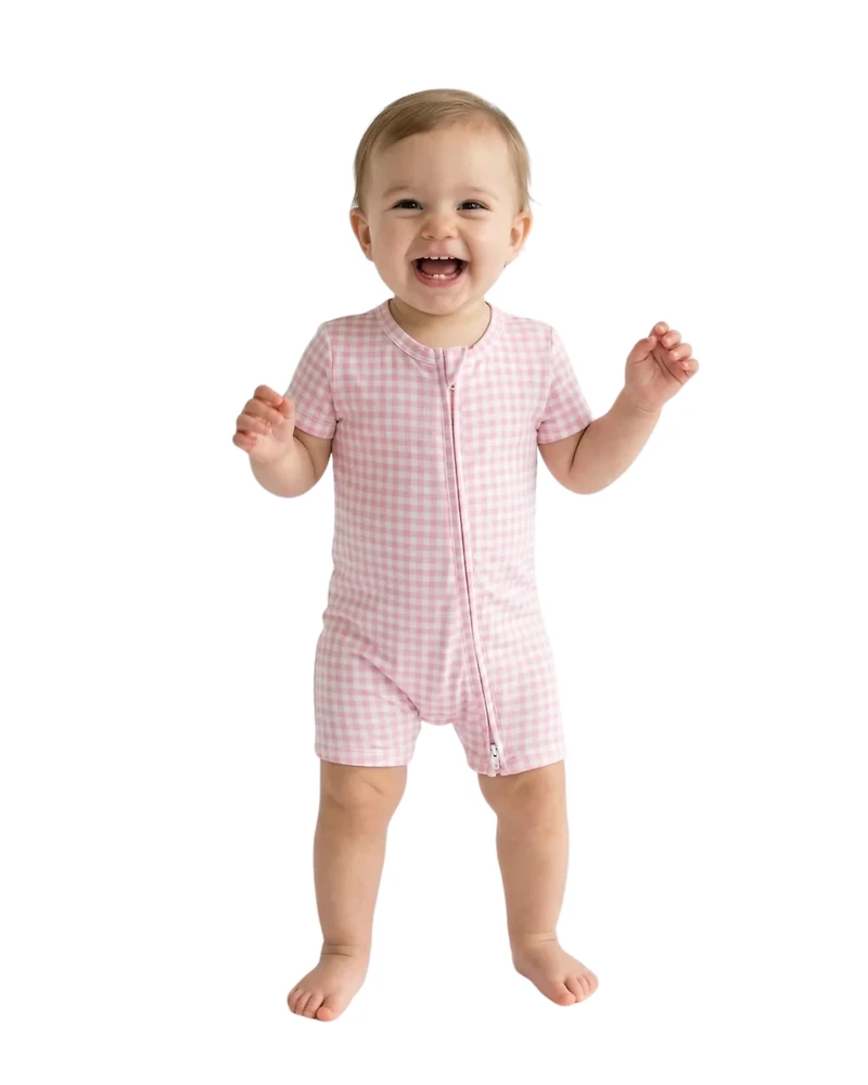 Motette Baby Girls Sugar Gingham Bamboo Sleeper