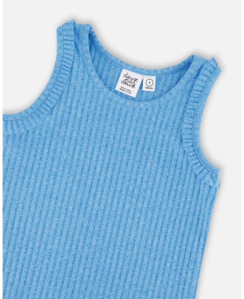 Deux par Deux Toddler Girls Rib Tank Top Blue - Toddler|Child