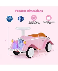 Mecale Toddler Ride on Toy Classic Sliding Car with Horn and Led Headligh