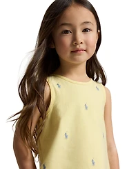 Polo Ralph Lauren Girls' 2-6X Pony Three-Button Placket Oxford Dress