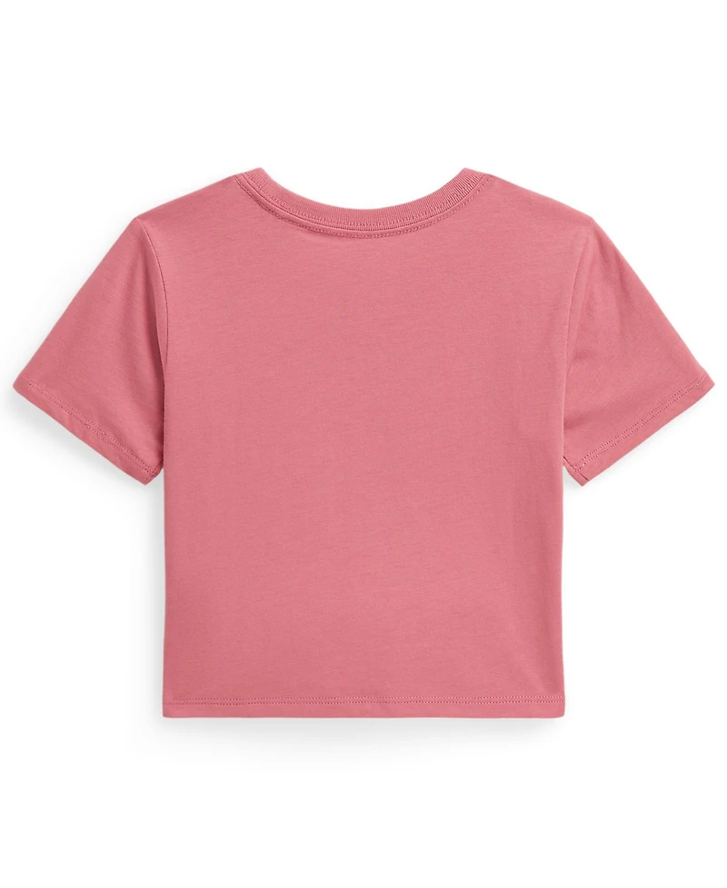 Polo Ralph Lauren Girls' 2-6X Bear Crewneck Jersey Boxy T-Shirt