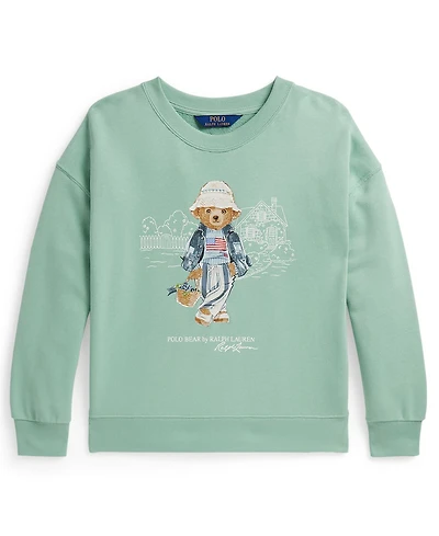 Polo Ralph Lauren Girls' 7-16 Bear Terry Crewneck Sweatshirt