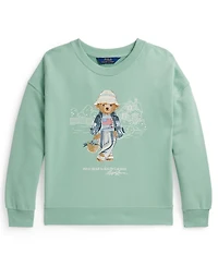 Polo Ralph Lauren Girls' 7-16 Bear Terry Crewneck Sweatshirt