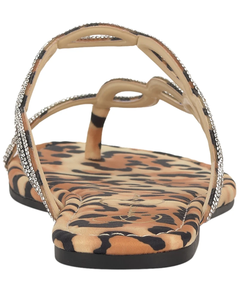 Jessica Simpson Women's Aloni Jelly Toe Ring Slip-On Flat Sandals