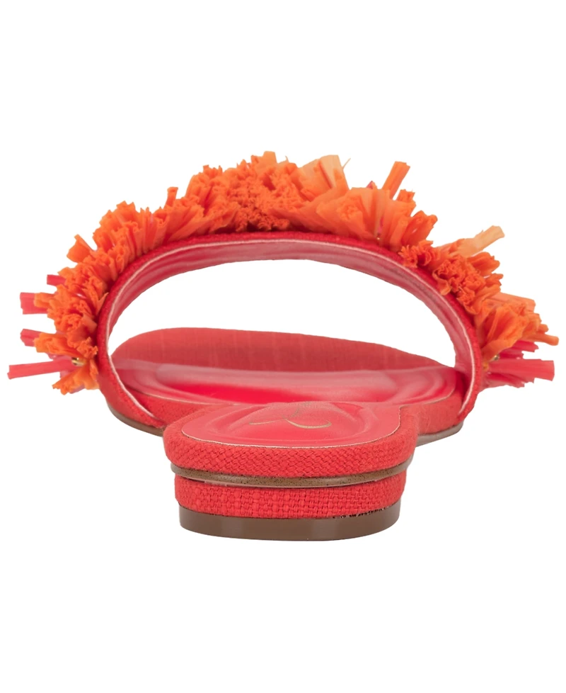 Jessica Simpson Women's Danive Raffia Fringe Flat Slide Sandals