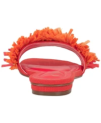 Jessica Simpson Women's Danive Raffia Fringe Flat Slide Sandals