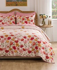 Greenland Home Fashions Breeze Modern Floral 3-Pc. Quilt Set, King/California King