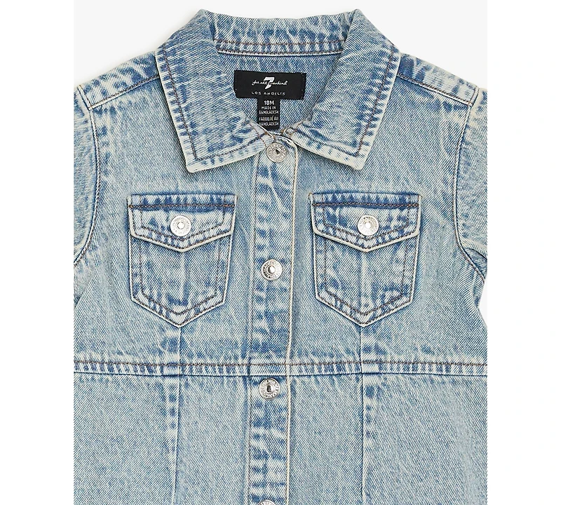7 For All Mankind Baby Girls' Collared Denim Dress