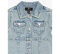 7 For All Mankind Baby Girls' Collared Denim Dress