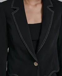 Karl Lagerfeld Paris Women's Collared Long-Sleeve Jacket