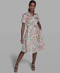 Karl Lagerfeld Paris Women's Short-Sleeve Collared Shirt Dress