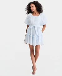 On 34th Women's Puff Sleeve Square-neck Mini Dress, Macy's Exclusive