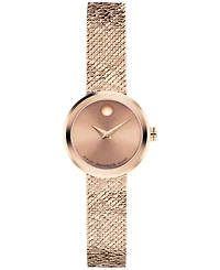 Movado Women's Museum Velura Mini Swiss Quartz Mid Rose Pvd Watch, 21mm