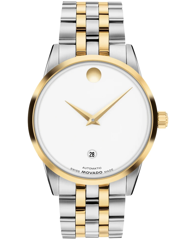 Movado Men's Museum Classic Swiss Automatic Stainless Steel Light Yellow Pvd Steel Watch, 40mm
