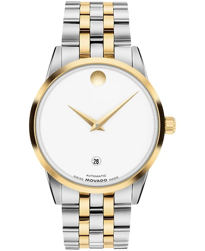 Movado Men's Museum Classic Swiss Automatic Stainless Steel Light Yellow Pvd Steel Watch, 40mm