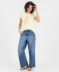 Rebellious One Juniors' California Sequin Graphic-Print Tee