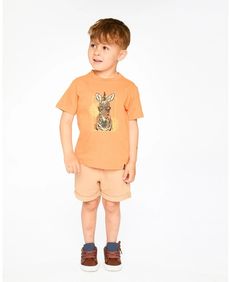 Deux par Baby Boys Cotton Short Sleeve T-Shirt Orange