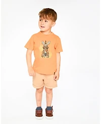 Deux par Baby Boys Cotton Short Sleeve T-Shirt Orange