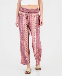 Kingston Grey Juniors' Printed Wide-Leg Cropped Pants